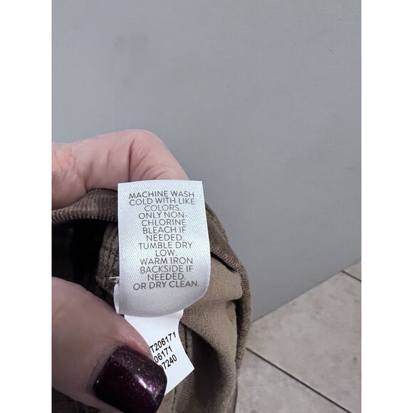 J. Jill Elastic Waist Pull On Brown Corduroy Straight Legged Pants Size M - Picture 5 of 5